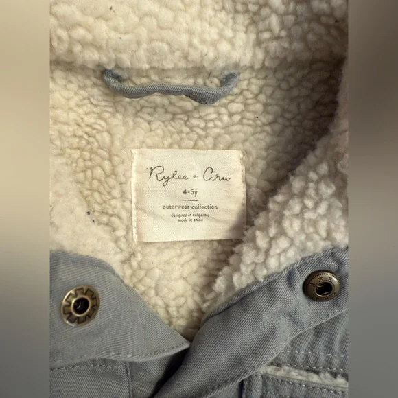 Rylee + Cru Gray Denim Jacket with Sherpa Lining - Picture 4 of 4